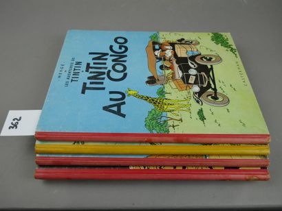 HERGE / TINTIN - Set of 4 albums : Tintin...