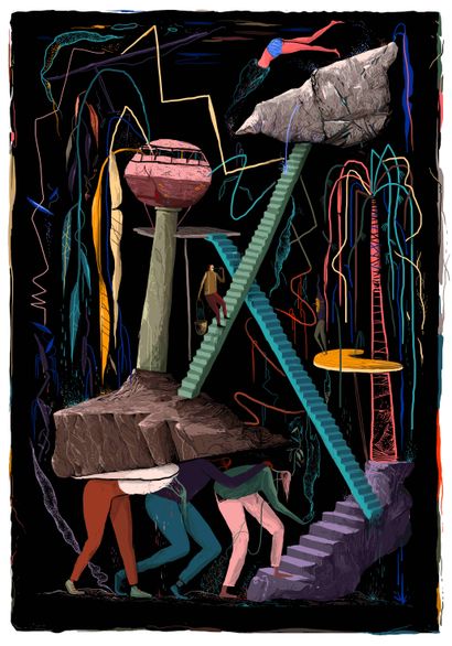MIOSHE né en 1984
Going Up, 2016. 
Sérigraphie...