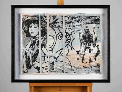 OBEY WK INTERACT
Sans titre. 
Encre et collage...