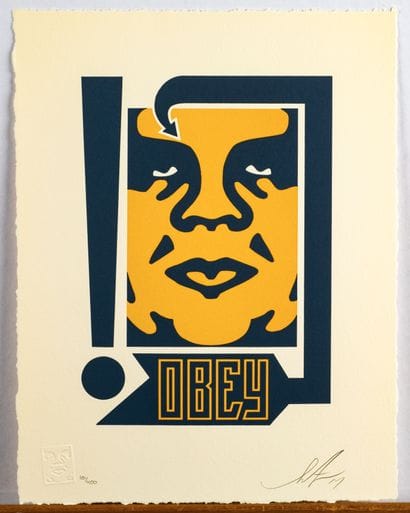 OBEY
Mustard Navy Arrow, 2014.
Sérigraphie...