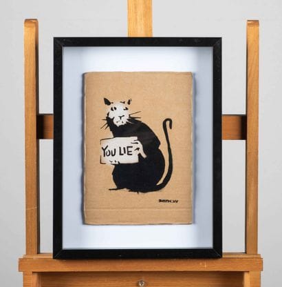 BANKSY (d’après)
Rat. Your lie, 2015. 
Aérosol...