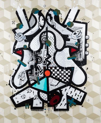MAMBO né en 1969
Neurodance, 2014. 
Acrylique...