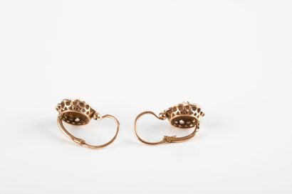 Pair of sleeper earrings featuring a flower...