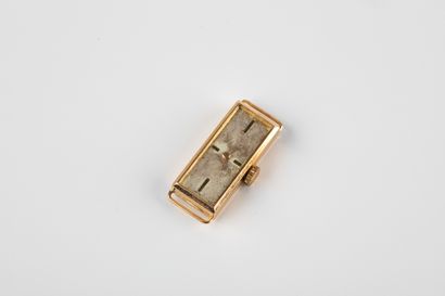 Lady's watch in gold 750 thousandths, baguette...