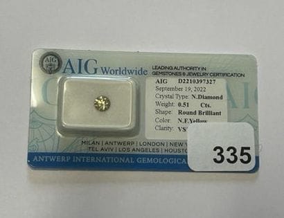 Brilliant cut diamond of 0.51 carat certified...