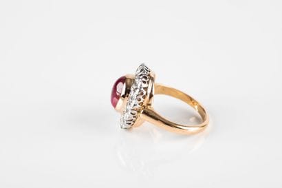 Yellow gold and platinum pompadour ring,...