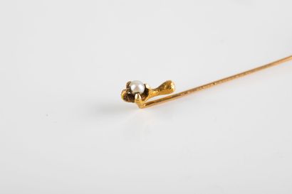 Pin in yellow gold representing a greenhouse...