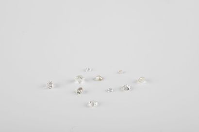 An odd lot of nine old cut diamonds and one...