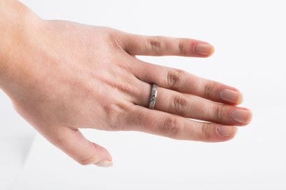 Platinum wedding band set with brilliant-cut...
