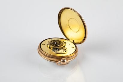 Gold rooster watch 750 thousandths, signed...