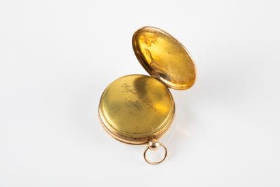 Gold rooster watch 750 thousandths, signed...