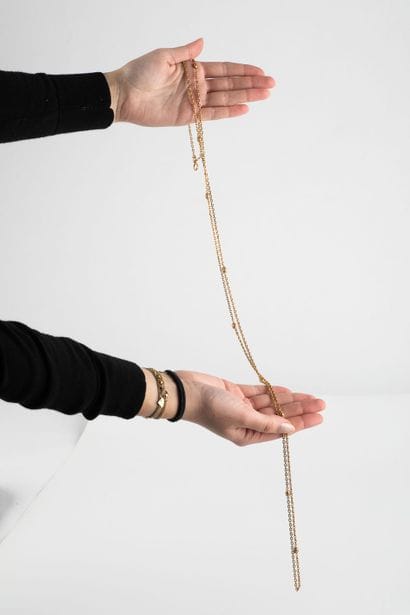 Yellow gold watch chain, round forçat link,...