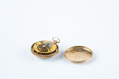 Watch with cock, case n°5861 in gold 750...
