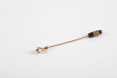 Pin in yellow gold representing a greenhouse...