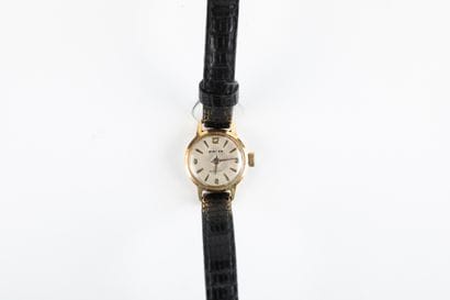 Lady's watch Pirofa, gold case on leather...