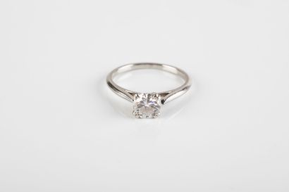 BOUCHERON 
Solitaire ring in platinum adorned...