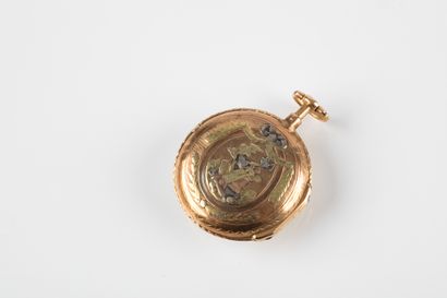 Watch with cock in three golds, winding and...