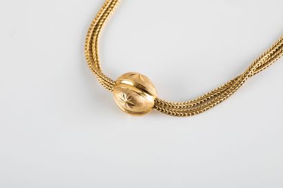 Watch chain in yellow gold, round serpentine...