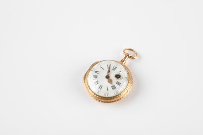Watch with cock in three golds, winding and...