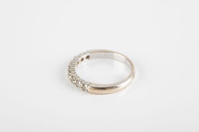 White gold half wedding band set with nine...