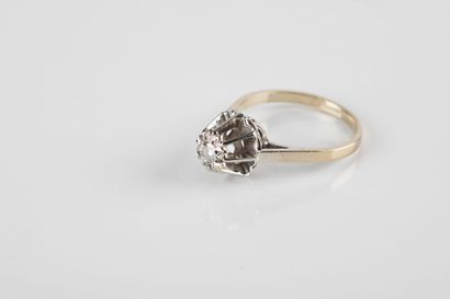 White gold ring set with an 8/8 cut diamond...