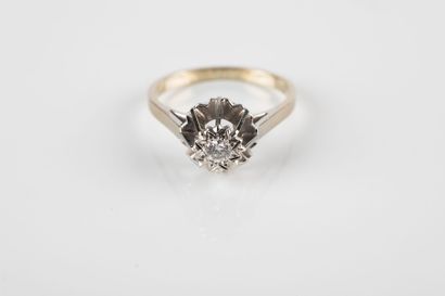 White gold ring set with an 8/8 cut diamond...