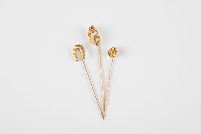 Lot comprising three pins, one representing...