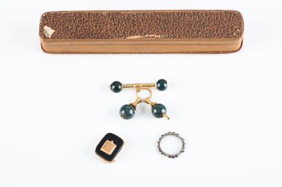 Watch keys decorated with blood jasper pearls,...