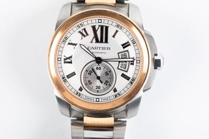 CARTIER watch, Calibre model, round steel...