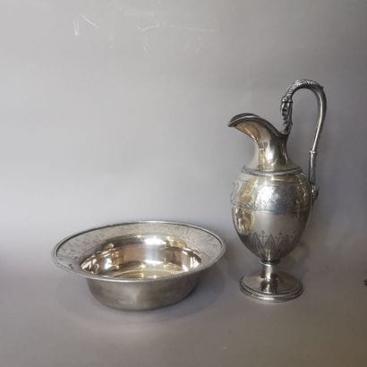 AIGUIERE AND BASSIN in silver. PARIS, Louis-Joseph...