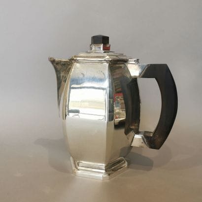 TEA AND COFFEE SET in silver plated metal...