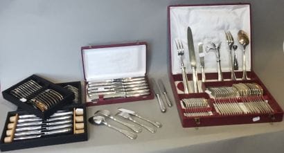 silver plated MENAGERE (91 pieces). CHRISTOFLE,...