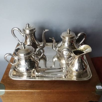 Silver tea and chocolate set. PARIS, CROSVILLE...
