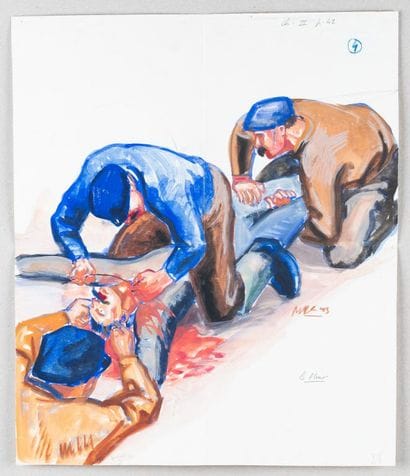 René-Yves CRESTON (1898-1964)
Le blessé
Gouache...