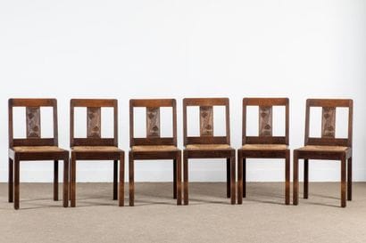 Joseph SAVINA (1901-1983)
Suite of six chairs...