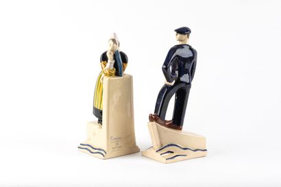 François CAUJAN (1902-1945) 
Breton couple
Two...