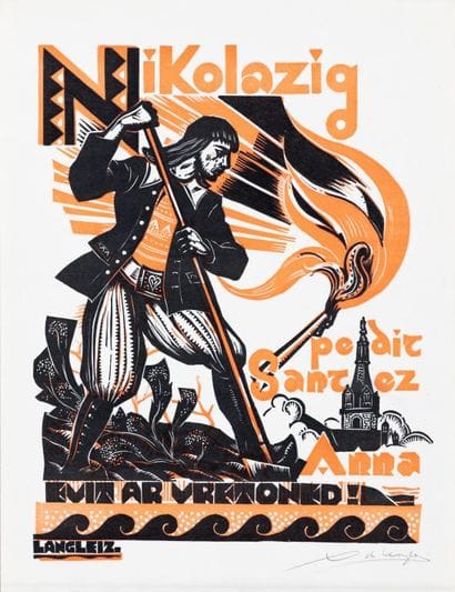 Xavier de LANGLAIS (1906-1975)
Nikolazig
Linoleum...