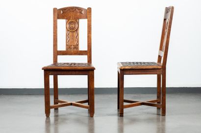 Jacques PHILIPPE (1896-1959)
Pair of chairs
Solid...
