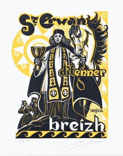Xavier de LANGLAIS (1906-1975)
St Erwan
Linoleum...