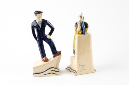 François CAUJAN (1902-1945) 
Breton couple
Two...