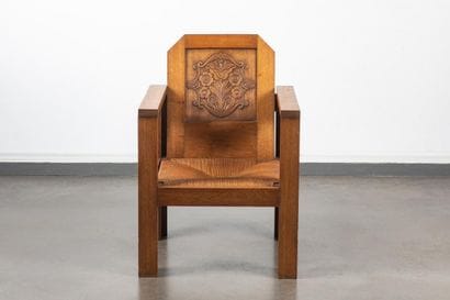 Joseph SAVINA (1901-1983)
Armchair 
Waxed...
