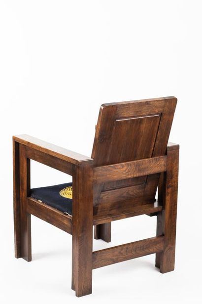 Joseph SAVINA (1901-1983)
Fauteuil Seiz Breur
Chêne...