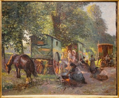 SILBERT Max, né en 1871
Campement gitan
huile...