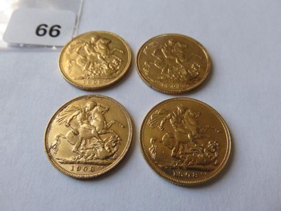 Monnaies or - Empire britanique - Lot de...
