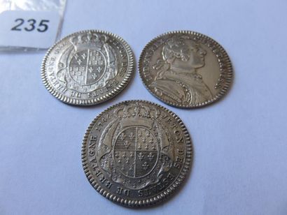 Jetons des Etats de Bretagne - Lot de 3 jetons...