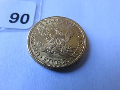 Monnaie or - USA - 5 Dollars Liberty tête...