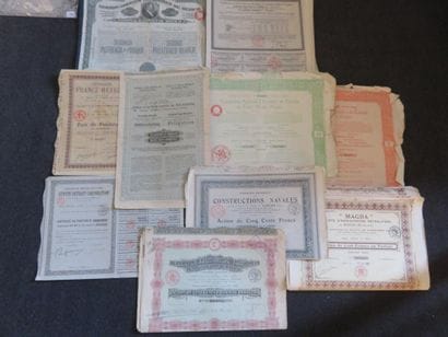 Scripophily - Lot of 139 old stocks and shares...