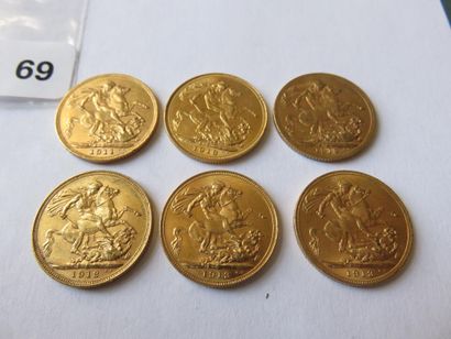 Monnaies or - Empire britanique - Lot de...