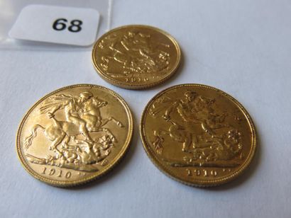 Monnaies or - Empire britanique - Lot de...