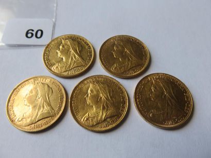 Monnaies or - Empire britanique - Lot de...